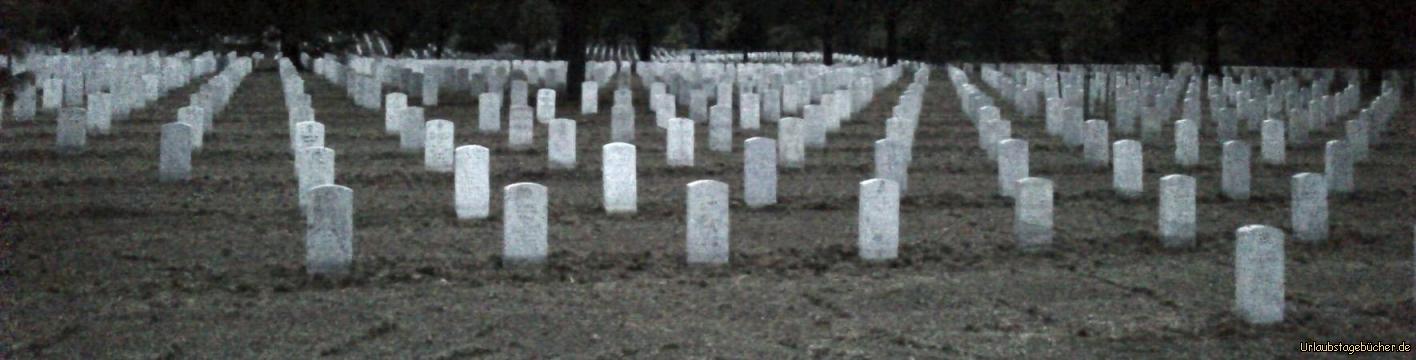 Nationalfriedhof Arlington: der Nationalfriedhof Arlington National Cemetery ist mit über 260.000 Beigesetzten der zweitgrößte Friedhof der USA