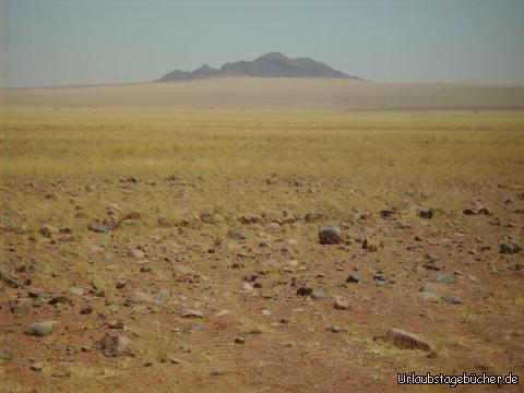 erste Sanddüne: wir sehen die ersten Sanddünen der Namib