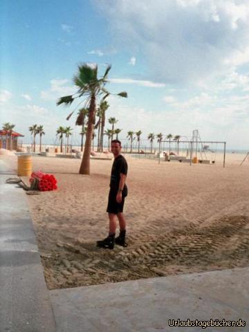 im Sand: leider endet meine Rollerskatefahrt im Sand des schönsten Strandes der Welt