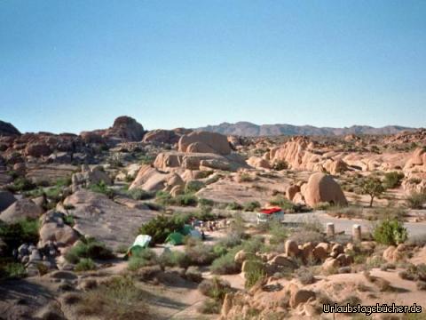 unser Lager: unser heutiges Lager mitten in der Wüste
