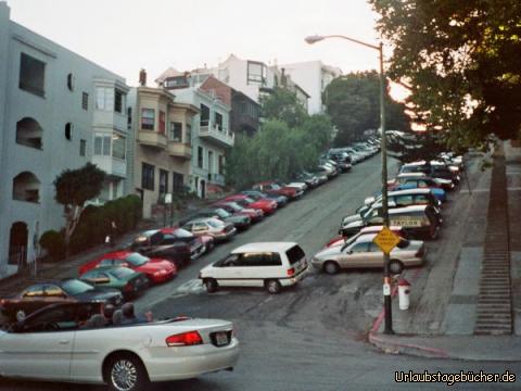 steile Straße: ein Beweis, wie steil die Straßen in San Francisco wirklich sind