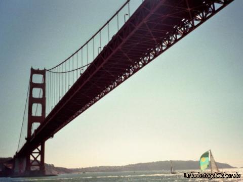 Golden Gate Bridge: die Golden Gate Bridge von unten