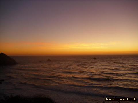 Pazifik: der Pazifik in Kalifornien am Big Sur kurz nach Sonnenuntergang