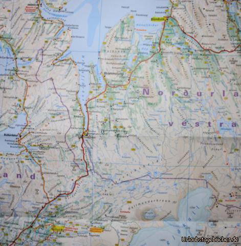 Island 10.Tag 1: Unsere Reiseroute von Reykholt nach Blönduos über die Halbinsel Vatnsnes