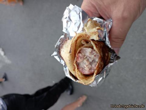 Wurst in Crepes : 
