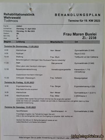 Behandlungsplan: 