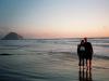 Anja und ich vorm Morro Rock: Anja und ich am Pazifik vor dem Morro Rock