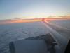 Sonnenuntergang: über den Wolken erleben wir den Sonnenuntergang auf dem Weg nach Malta