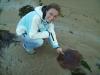 Qualle: ich entdecke eine "kleine" Qualle am Strand von Dornoch