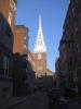 Old North Church: der 53,3 m hohe Kirchturm der Old North Church,
die das älteste (seit 1723) noch benutzte Kirchengebäude in Boston ist