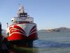 Harbor Queen: die Harbor Queen von der Schifffahrtsgesellschaft Red and White Fleet,
mit der wir gleich unsere Bootstour durch die San Francisco Bay starten
(im Hintergrund sieht man übrigens auch die ehemalige Gefängnisinsel Alcatraz)