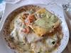 Abendessen : Hausgemachte Spinat Ricotta maultaschen überbacken mit Gorgonzola 